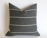 Light Grey Outdoor Pillow Cover / Stripe Outdoor Pillow cover / Gray Patio Pillow / Porch Pillow Cover / Outdoor 12x18 18x18 20x20 - Annabel Bleu