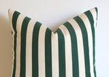 Black Striped Outdoor Pillow Cover / 18x18 Outdoor Large Black Cushion / 18x18 Genuine Sunbrella Pillow / Black Stripe Pillow cover 18x18 - Annabel Bleu