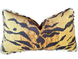 Tigre Velvet Pillow Cover / Velvet Tiger Animal Print Pillow Cover / Hollywood Regency Decor: Available in 10 Sizes - Annabel Bleu