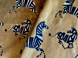 Gold Zebra Cut Velvet Upholstery Fabric by the yard / Gold Velvet Home Fabric / High End Upholstery Velvet - Annabel Bleu