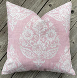 Antique Blue Damask Pillow Cover / Blue Beige Floral Cushion / Damask Pillow Cover / French Country Pillow Cover / Block Print Pillow Cover - Annabel Bleu