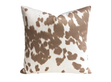 Faux Pony Hair Pillow / Brown Cream Decorative Pillow Cover 16x24 14x36 24x24 26x26 and more / Palomino Pony Pillow / Cream Accent Cushion - Annabel Bleu