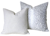 Grey 24x24 Pillow Cover + 9 Other Sizes / Fawn Grey pillow / 24x24 Gray accent pillow / 24x24 Grey throw pillow / Gray Pillow Sectional sofa - Annabel Bleu