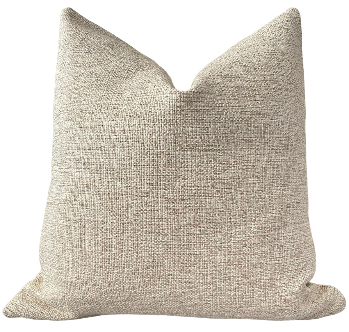 Monarch Chenille 18x18 Sand Beige Throw Pillow with Feather