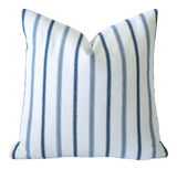 Block Printed Blue Floral Pillow Cover - Annabel Bleu