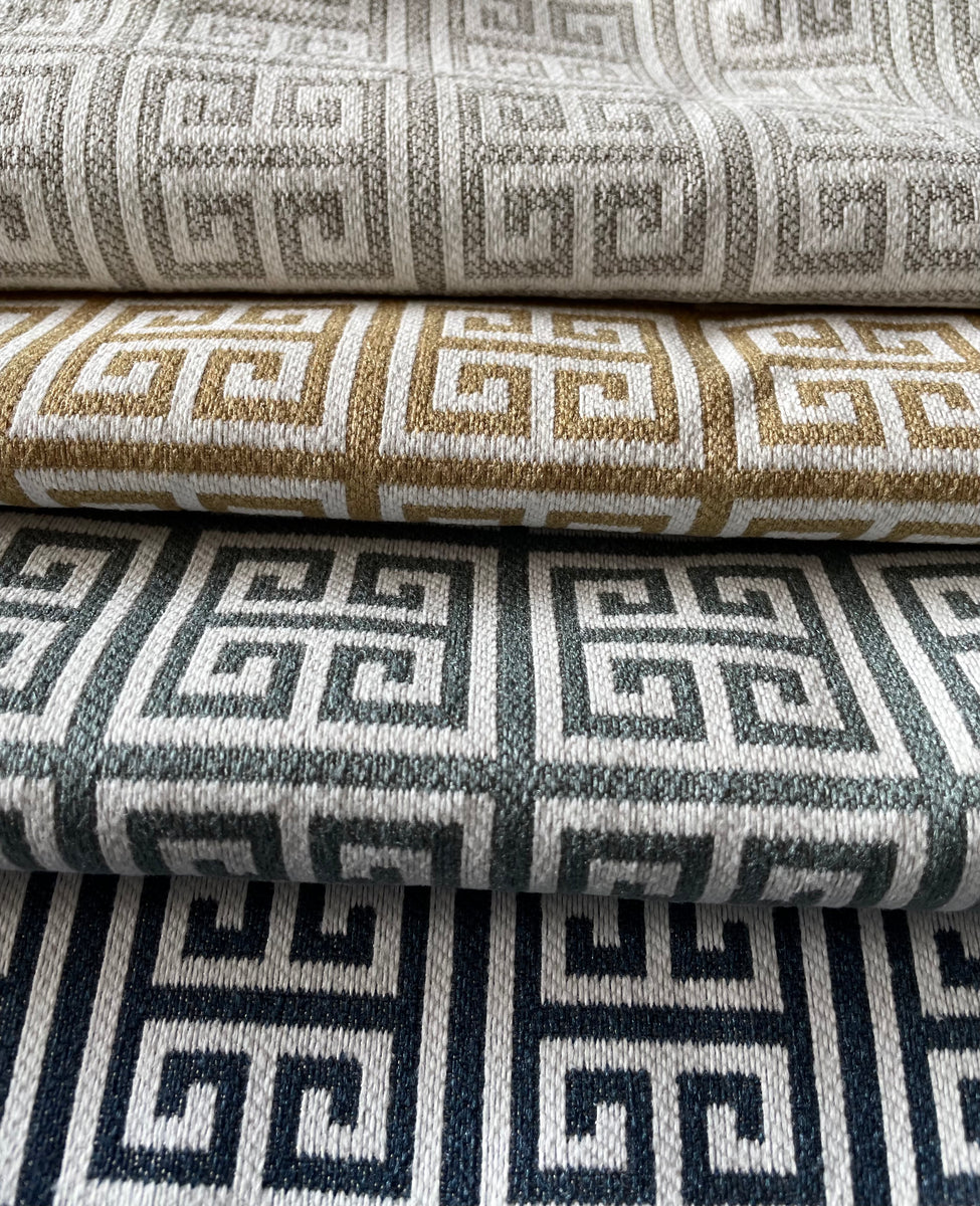  Greek Key Meander Print Upholstery Fabric by The Yard