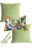 Chinoiserie Phoenix Pillow Cover / Chiang Mai style Pillow / Available in 8 Sizes - Annabel Bleu