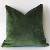 Green Velvet Cushion Cover / Green Velvet Pillow / Velvet Pillow Cover / Christmas Pillow Cover - Annabel Bleu