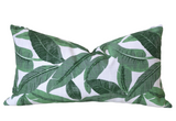 Santa Cruz Collection: Blue and Green Outdoor Pillow Covers / Navy Striped Pillow cover / Green Patio Pillow / Banana Leaf Pillow Cover - Annabel Bleu