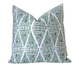 Santa Cruz Collection: Blue and Green Outdoor Pillow Covers / Navy Striped Pillow cover / Green Patio Pillow / Banana Leaf Pillow Cover - Annabel Bleu