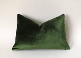 Green Velvet Cushion Cover / Green Velvet Pillow / Velvet Pillow Cover / Christmas Pillow Cover - Annabel Bleu