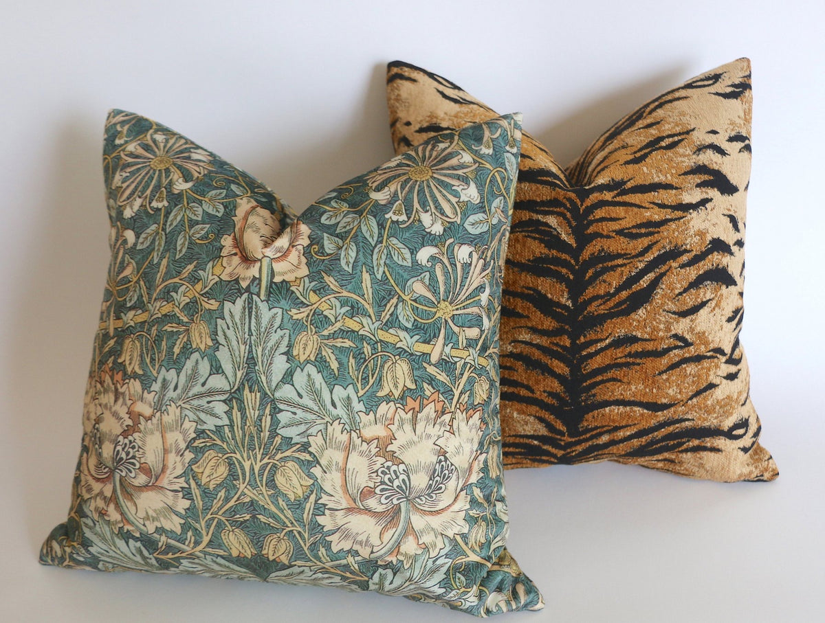 William Morris Velvet Pillow Cover with Filler