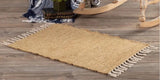 Boho Tasseled Cotton Burlap Woven Rug - Annabel Bleu