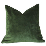 Dark Green Velvet Cushion Cover / Green Velvet Pillow / ZIPPER Pillow Cover / Solid Green Pillow / Green Velvet Pillow Cover - Annabel Bleu