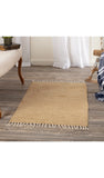Boho Tasseled Cotton Burlap Woven Rug - Annabel Bleu