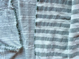 Moss Green & Cream Fabric by the yard / Home Decor Fabric / Ticking Upholstery Material / Green 1" Stripe Fabric / Light Upholstery Fabric - Annabel Bleu