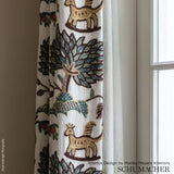 Colonial Crewel: Embroidered Schumacher Fabric by the Yard - Annabel Bleu