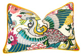 Chinoiserie Phoenix Pillow Cover / Chiang Mai style Pillow / Available in 8 Sizes - Annabel Bleu