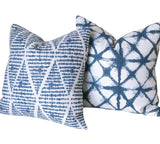 Indigo Collection: Blue Outdoor Pillow Covers / Navy Shibori Pillow cover / Blue Patio Pillow / Boho Pillow Cover / Outdoor 16x16 18x18 - Annabel Bleu