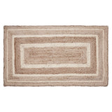 Natural and Cream Bordered Jute Woven Rug with Pad - Annabel Bleu