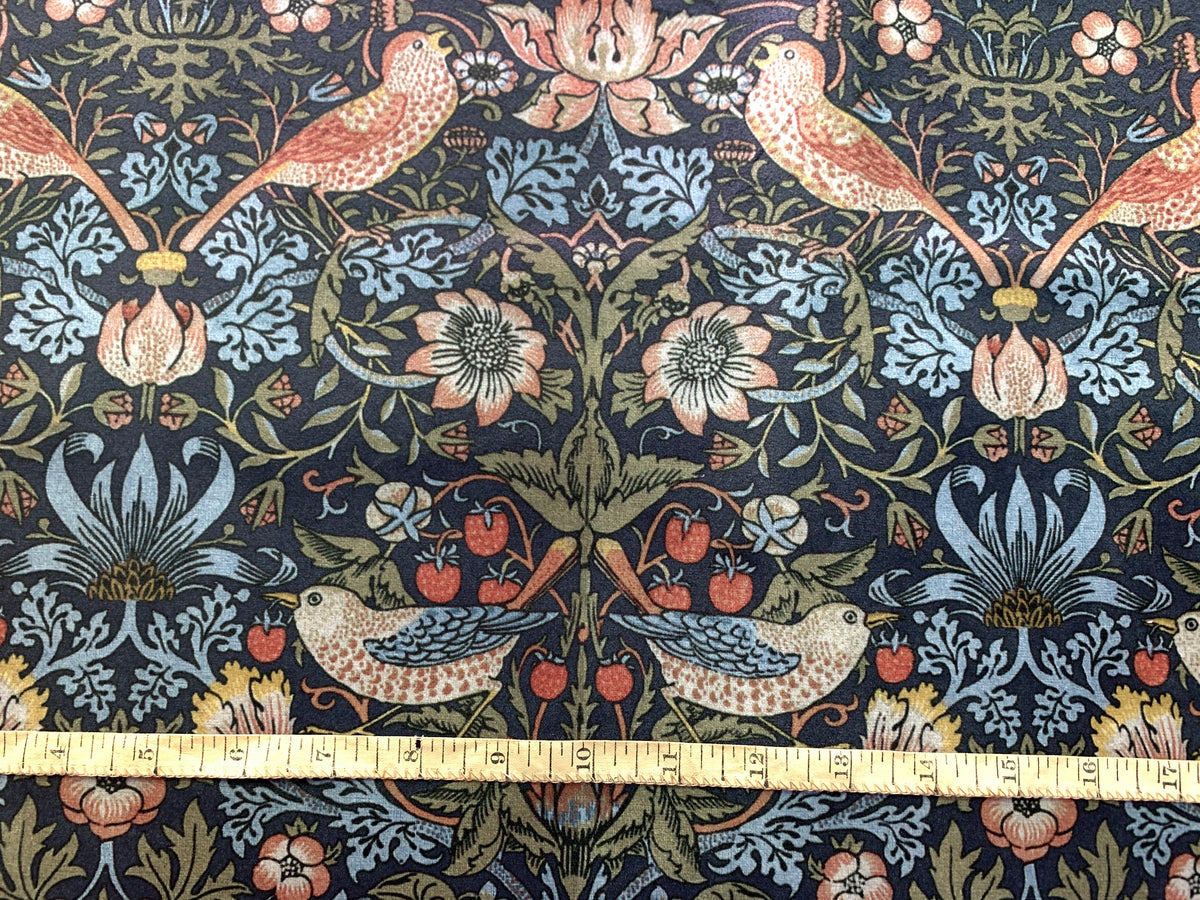 Strawberry Thief Velvet William Morris Upholstery Fabric by the yard