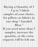 Fabric Sample: Annabel Bleu Pillows or Fabrics | Read Item Description - Annabel Bleu