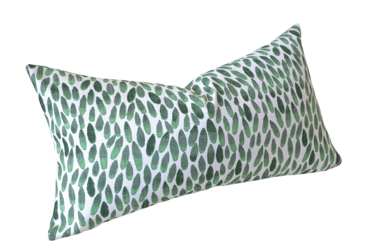 Santa Cruz Collection: Boho Outdoor Pillow / Green Batik Pillow