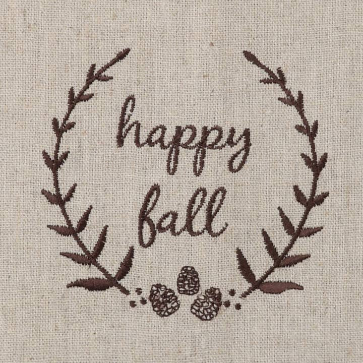 Fall Embroidered Linen Guest Towel