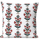 Spruce Berry Petunia Block Printed Canvas Pillow Cover: Available in 10 Sizes