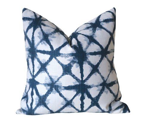 Indigo Collection: Blue Outdoor Pillow cover / 10 SIZES Outdoor Cushion / 20x20 Outdoor Pillow Cover / Outdoor Cushion Cover