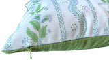 Marietta: Floral Vines Pillow Cover in Light Blue and Green / Grandmillenial Pillows - Annabel Bleu