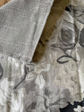 Sale: 22x22 Abstract Grey Floral Pillow Cover - Annabel Bleu