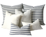 Navy Stripe pillow cover / Navy Cream 20x20 pillow or 9 other sizes / Blue pillow covers / Farmhouse Striped Pillow / French pillow Cover