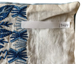 Sale: 15x24 Schumacher Marguerite Wool Embroidered Pillow Cover - Annabel Bleu