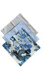 Sale: Blue 18x18 Pillow Covers / Chiang Mai / Calico / Linen - Annabel Bleu