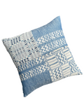 Schumacher Blue & Beige Quilted Pillow Cover