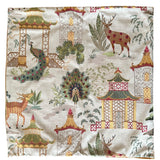 Sale: 24x24 Embroidered Orange and Red Pagoda Pillow Cover
