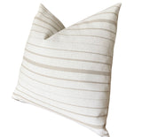 Indoor Outdoor Pillow Cover / Beige White Patio Pillow / Porch Pillow Cover / Outdoor 12x18 18x18 20x20 - Annabel Bleu