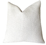 Indoor Outdoor Pillow Cover / Beige White Patio Pillow / Porch Pillow Cover / Outdoor 12x18 18x18 20x20 - Annabel Bleu