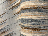 Sierra: Light Blue and Brown Jacquard Woven Outdoor Upholstery Fabric by the Yard / Mid Century Modern Fabric