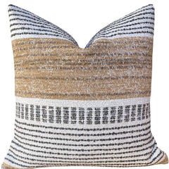 Caramel or Blue Boho Striped Pillow Cover / Outdoor Pillow cover / Mediterranean Pillow Cover / 22x22 24x24 or 8 Additional Sizes