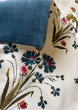 Sale: Set of Two Pillow Covers, Blue and Pink Vintage Florals - Annabel Bleu