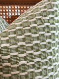 “Rhoda” Fern Green and Ivory Checked Velvet Épinglé Pillow Cover: Available in 10 Sizes
