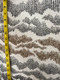 Sierra: Charcoal and Beige Jacquard Woven Outdoor Upholstery Fabric by the Yard / Mid Century Modern Fabric