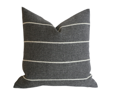 Grey Outdoor Pillow Cover / Stripe Outdoor Pillow cover / Gray Patio Pillow / Porch Pillow Cover / Outdoor 16x16 18x18 20x20 22x22 24x24