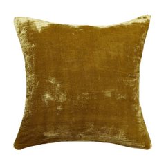 Citrine Gold Silk Pillow Cover / Silk Velvet Yellow Pillow Cover / Solid Velvet pillow case / Gold Velvet Pillow / 2-4 week Special Order