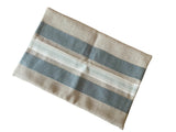 Sale: Samuel and Sons Trimmed Striped 12x18” Seafoam and Light Beige Pillow Cover