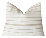 Indoor Outdoor Pillow Cover / Beige White Patio Pillow / Porch Pillow Cover / Outdoor 12x18 18x18 20x20 - Annabel Bleu