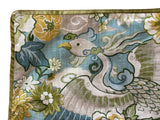 Sale: 26x26 Aqua Chinoiserie Phoenix Pillow Cover with Velvet Flange