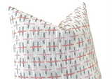 Sale: White, Blue, and Coral Lumbar Pillow Cover